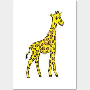 Cute Happy Giraffe Animal Posters and Art